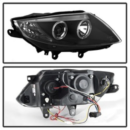 Spyder BMW Z4 03-08 Projector Headlights Halogen Model Only - LED Halo Black PRO-YD-BMWZ403-HL-BK SPYDER