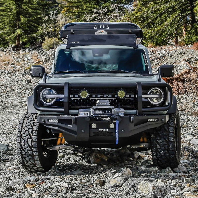 Westin 21-23 Ford Bronco (Excl. Bronco Sport) w/ XTS Front Bumper Brush Guard - Textured Black Westin