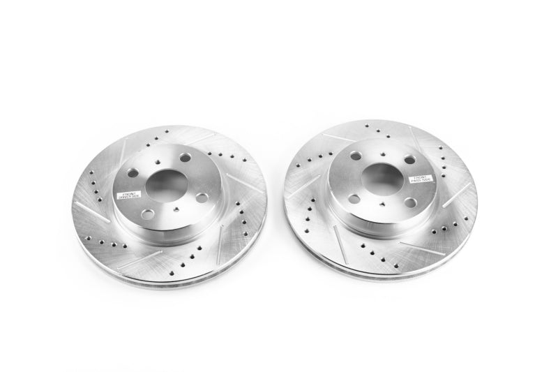 Power Stop 12-15 Scion iQ Front Evolution Drilled & Slotted Rotors - Pair PowerStop