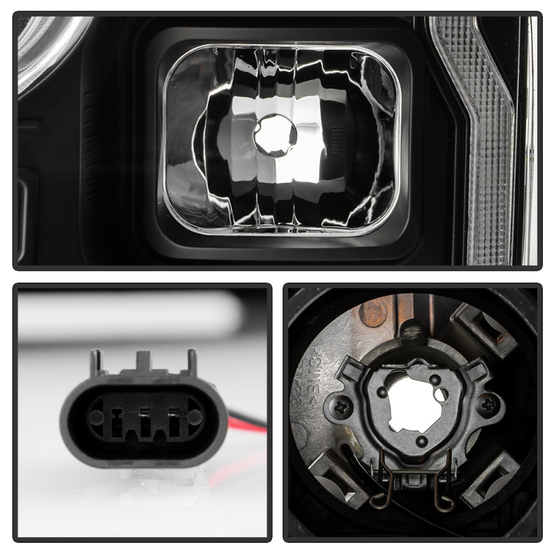 Spyder Signature 20-22 Ford F250/F350 (Halogen) Proj. Headlights - Black (PRO-YD-FS20HALSI-SEQ-BK) SPYDER