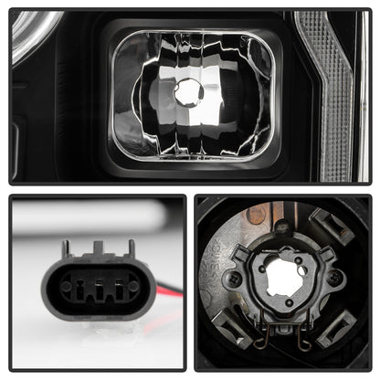 Spyder Signature 20-22 Ford F250/F350 (Halogen) Proj. Headlights - Black (PRO-YD-FS20HALSI-SEQ-BK) SPYDER