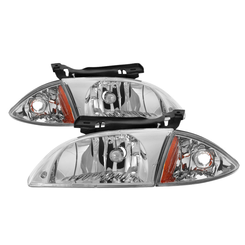 xTune Chevy Cavalier 00-02 Corner Lamp & Headlights 4pcs set-Chrome HD-JH-CCAV00-SET-C SPYDER