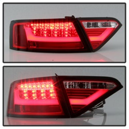 Spyder 08-12 Audi A5 LED Tail Lights - Red Clear ALT-YD-AA508V2-LED-RC SPYDER