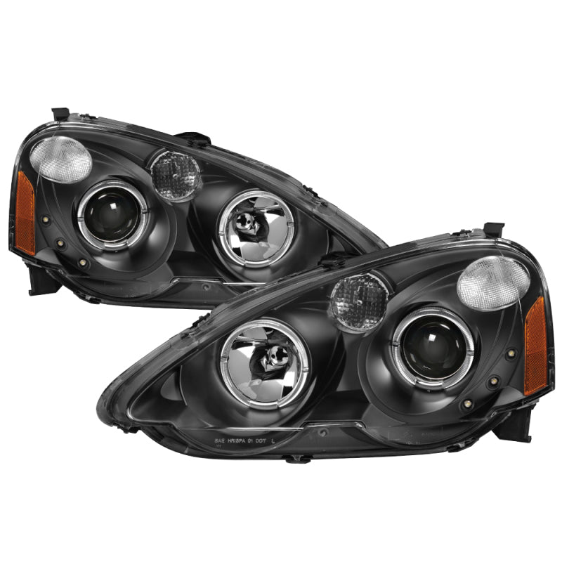 xTune Acura RSX 2002-2004 Halo Projector Headlights - Black PRO-JH-ARSX02-HL-BK SPYDER