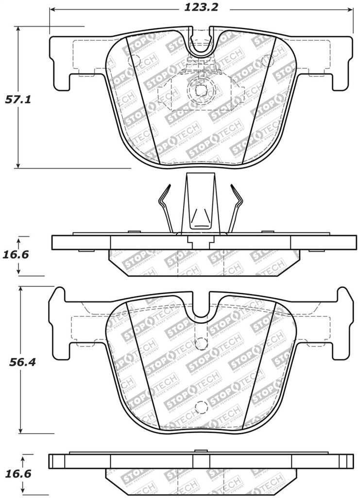 StopTech Street Disc Rear Brake Pads - 305.16100