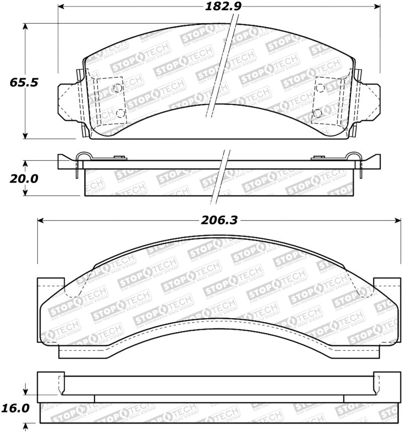 StopTech Premium Ceramic Rear Brake Pads - 308.05430