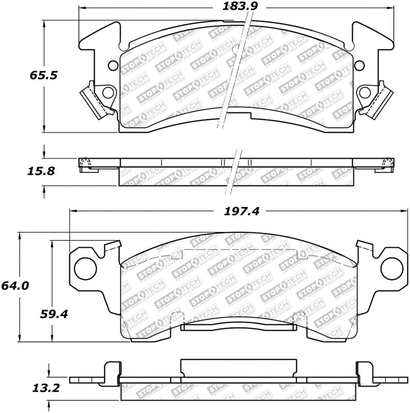 StopTech Street Disc Rear Brake Pads - 305.00520