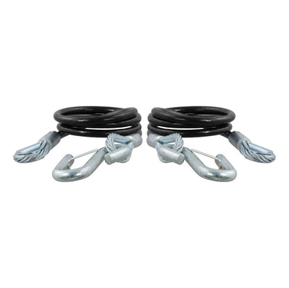 RockJock Curt Towing Safety Cable Kit 44 1/2in Long w/ 2 Snap Hooks 5000lbs 2-Pack RockJock