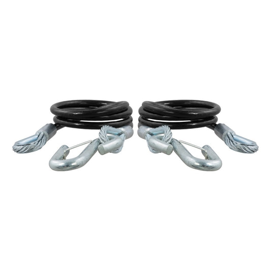 RockJock Curt Towing Safety Cable Kit 44 1/2in Long w/ 2 Snap Hooks 5000lbs 2-Pack RockJock