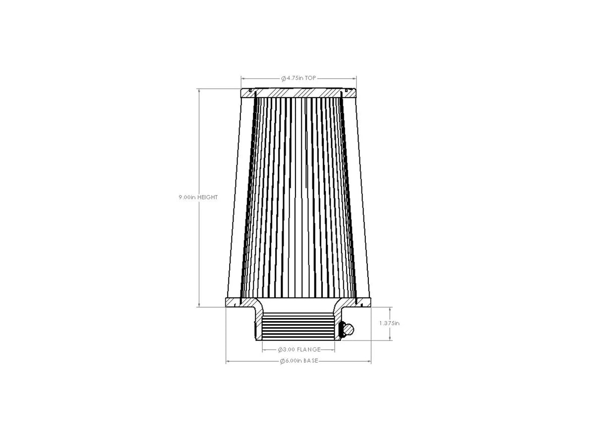 aFe D2 Universal Air Filter 3in x 6in x 4-3/4in x 9in - 21-30028V