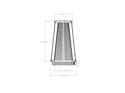 aFe D2 Universal Air Filter 3-1/2in x 5in x 3-1/2in x 8in - 21-35508V