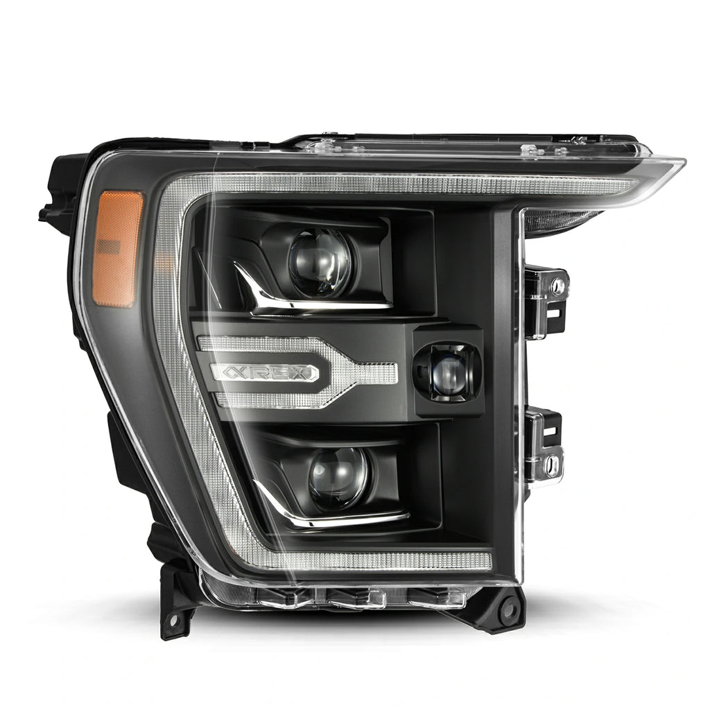 AlphaRex 880139 21-23 Ford F150 / 21-23 Ford F150 Raptor LUXX-Series LED Projector Headlights Black - 880139