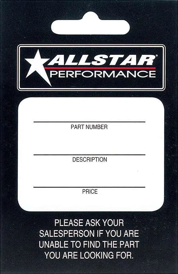 Allstar Hang Tag 100 Pack ALLSTAR PERFORMANCE