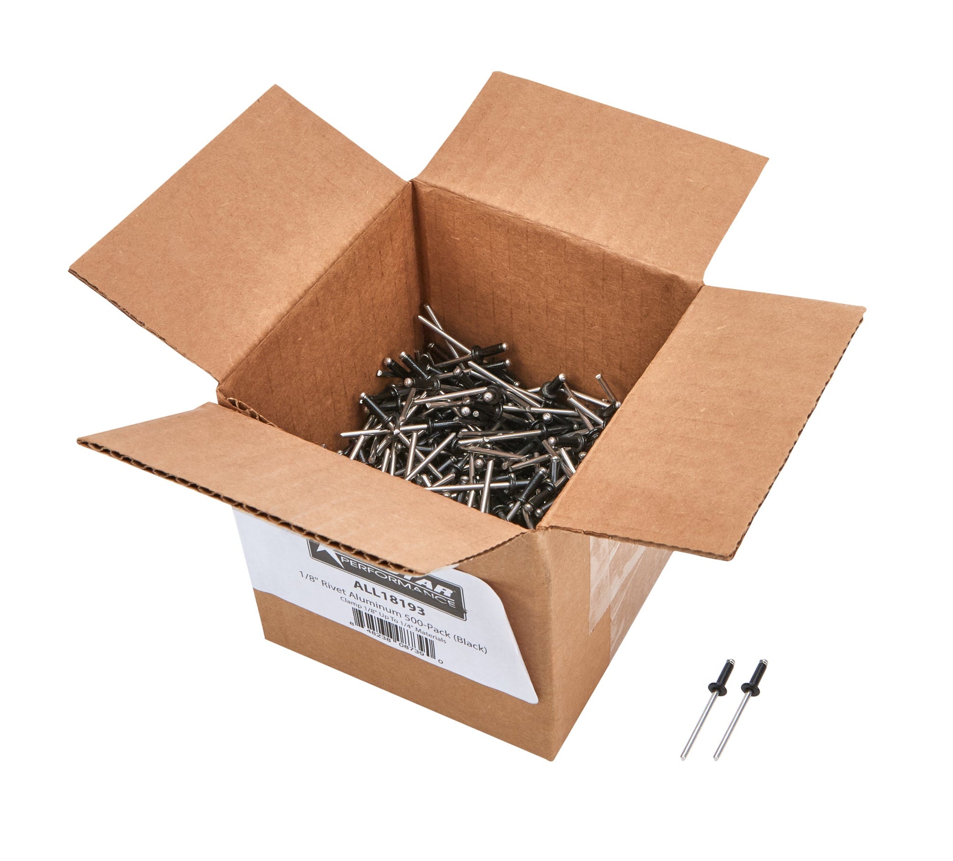 1/8in Alum Rivet Black 500pk 1/8in-1/4in ALLSTAR PERFORMANCE