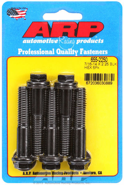 ARP 3/8-16 x 3.000 Hex Black Oxide Bolts (Qty 5)