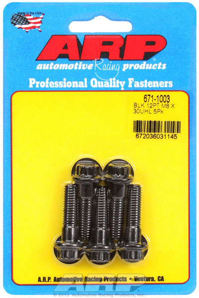 ARP M8 X 1.25 X 30 12pt Black Oxide Bolts