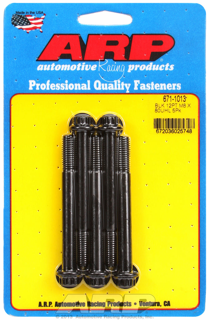 ARP M8 x 1.25 x 80 12pt Black Oxide Bolts