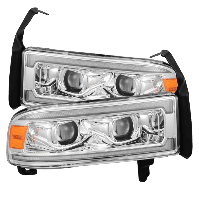 AlphaRex 94-01 Dodge Ram 1500 LUXX LED Headlights Chrome w/ Activ. Light Seq. Signal and SB DRL