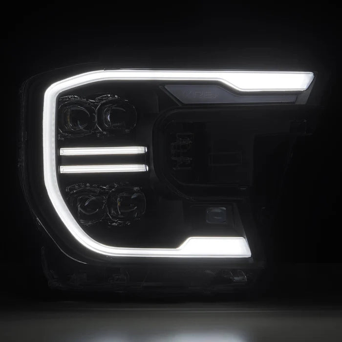 AlphaRex 880893 NOVA-Series LED projector headlights for 2024-2026 Ford Ranger and Ranger Raptor with black housings, 3D Ice Cube projectors, and selectable white or amber DRLs