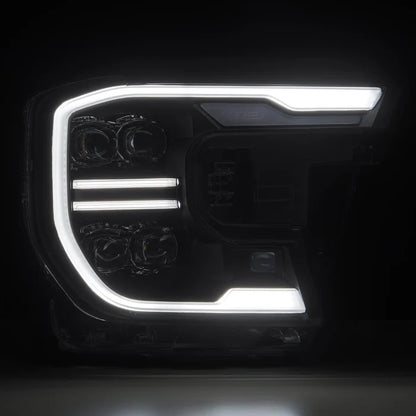 AlphaRex 880893 NOVA-Series LED projector headlights for 2024-2026 Ford Ranger and Ranger Raptor with black housings, 3D Ice Cube projectors, and selectable white or amber DRLs