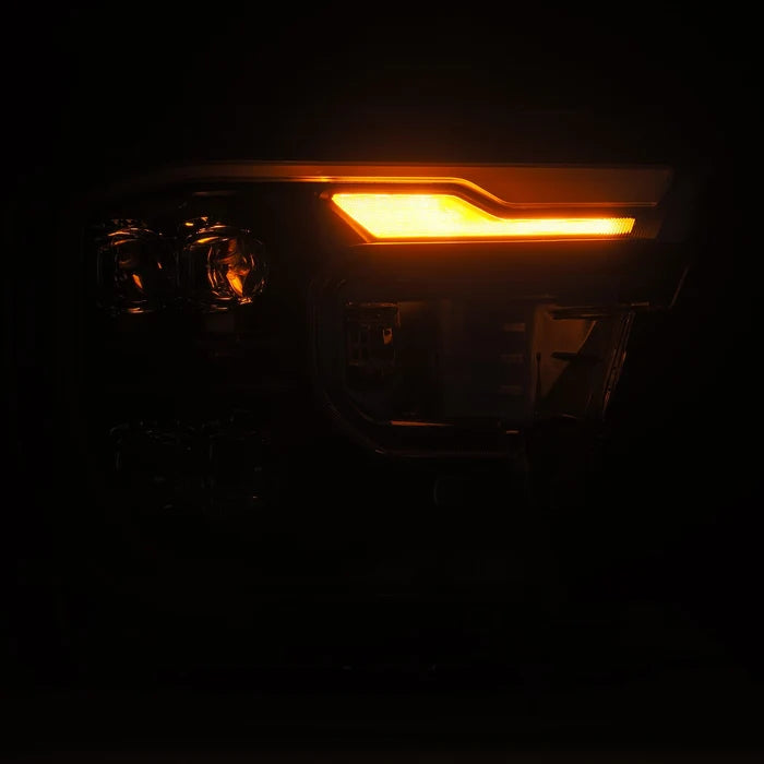 AlphaRex 880893 NOVA-Series LED projector headlights for 2024-2026 Ford Ranger and Ranger Raptor with black housings, 3D Ice Cube projectors, and selectable white or amber DRLs