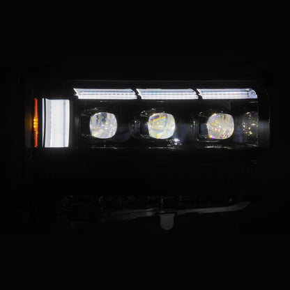AlphaRex 880896 NOVA-Series LED projector headlights for 2024-2026 Toyota Land Cruiser with Alpha-Black housings, 3D Ice Cube projectors, and selectable DRLs