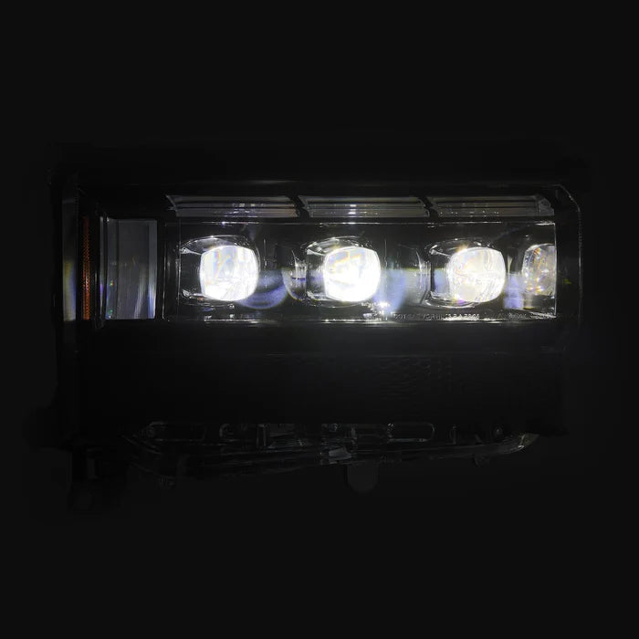 AlphaRex 880896 NOVA-Series LED projector headlights for 2024-2026 Toyota Land Cruiser with Alpha-Black housings, 3D Ice Cube projectors, and selectable DRLs