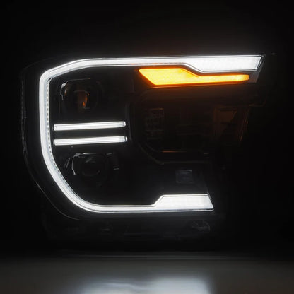 AlphaRex 880903 LUXX-Series LED projector headlights for 2024-2026 Ford Ranger and Ranger Raptor with black housings and selectable white or amber DRLs