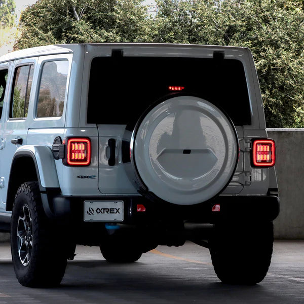 AlphaRex 2018+ Jeep Wrangler JL NOVA-Series Prismatic LED Tail Lights - Black/Red
