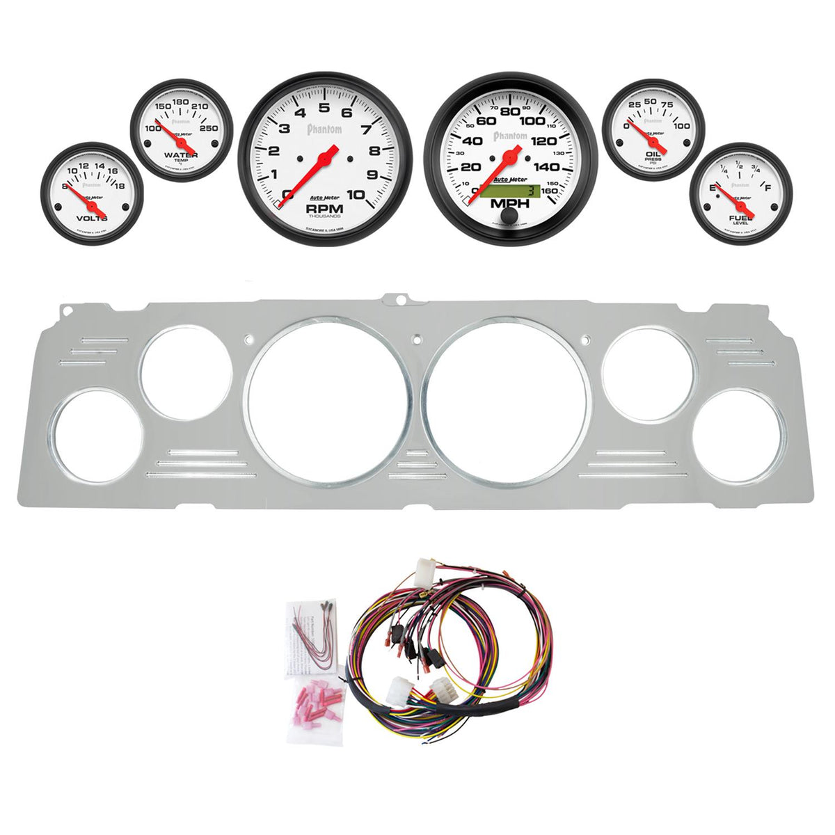 AutoMeter Phantom 64-66 Chevy Truck Billet Panel/Gauge Kit - 952-09