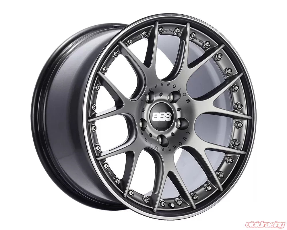 BBS CH-RII 22x10.5 5x112 ET15 Satin Platinum Center Black Lip SS Rim Prot Wheel - 82mm PFS Req