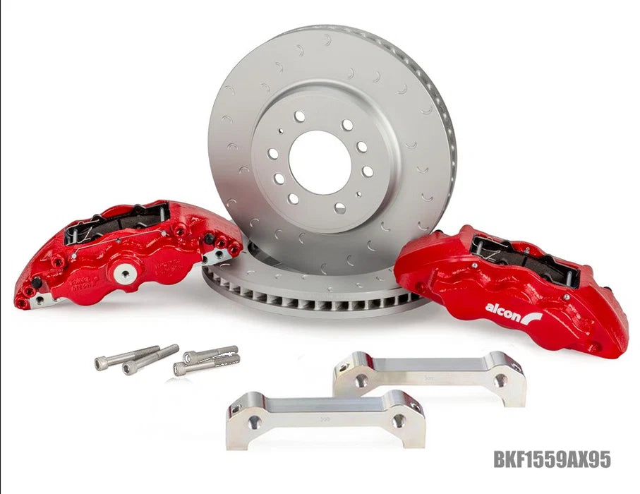 Alcon 2021+ RAM TRX 376x42mm 1-Piece Rotors 6-Piston Calipers Front Brake Upgrade Kit - Red