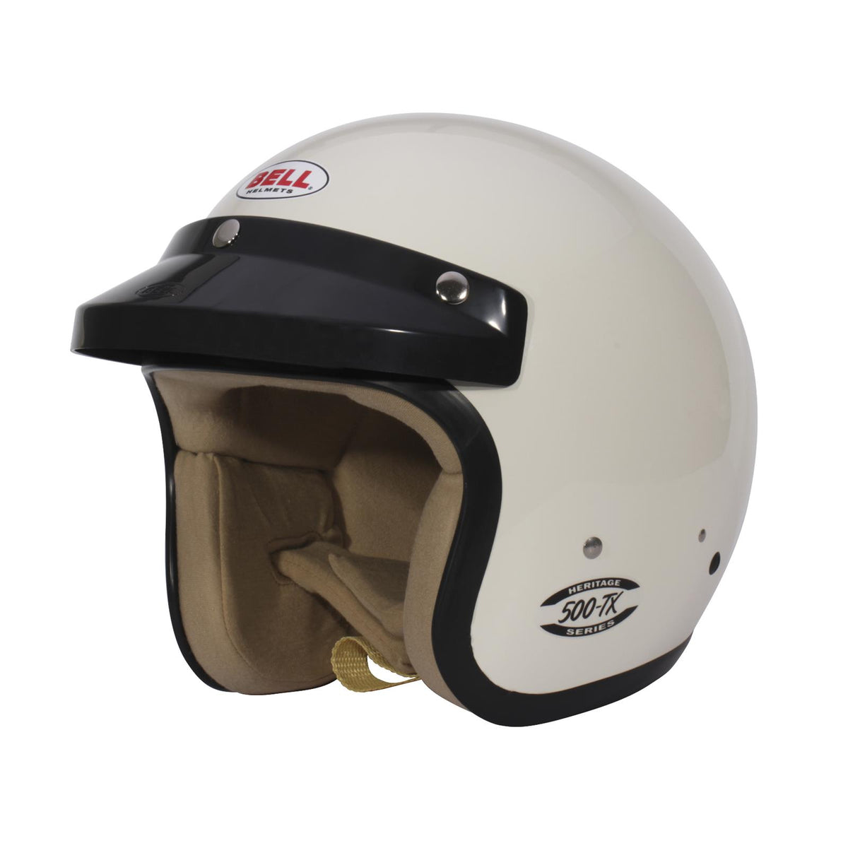 Bell 500-TX Classic Open Face Racing Helmet - Vintage White - Large
