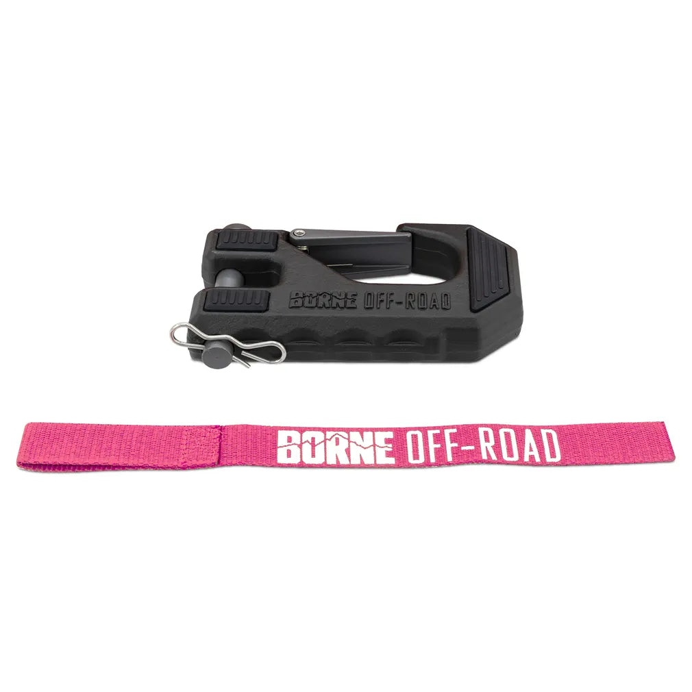 Borne Off-Road Winch Hook & Hand Strap - Pink - BNWN-HK-01PK