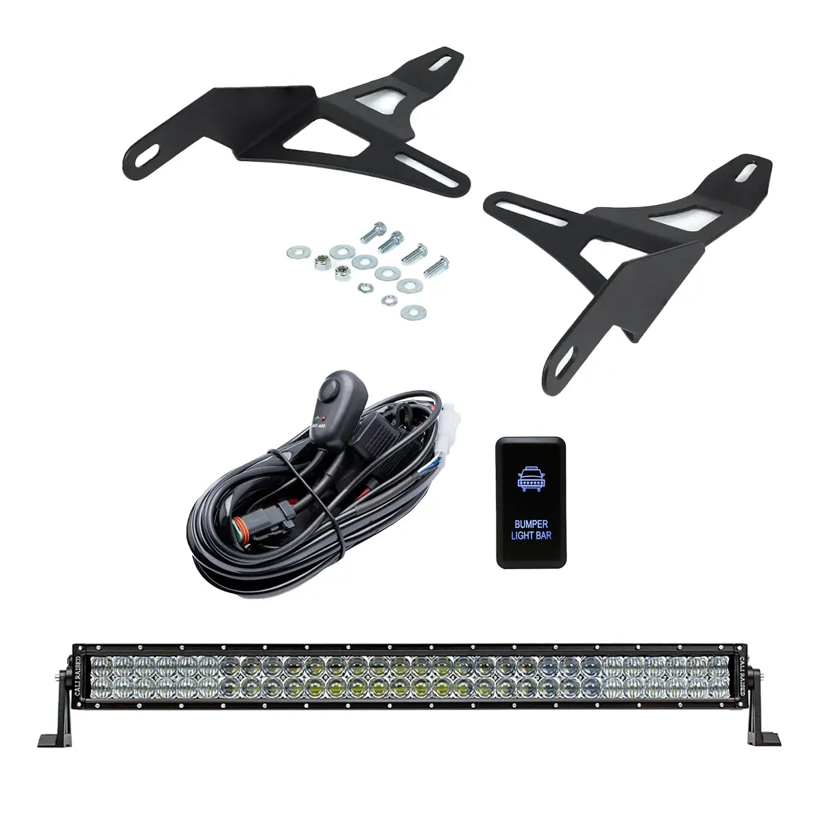 Cali Raised 16-23 Toyota Tacoma 32in Lower Bumper Hidden LED Light Bar Kit