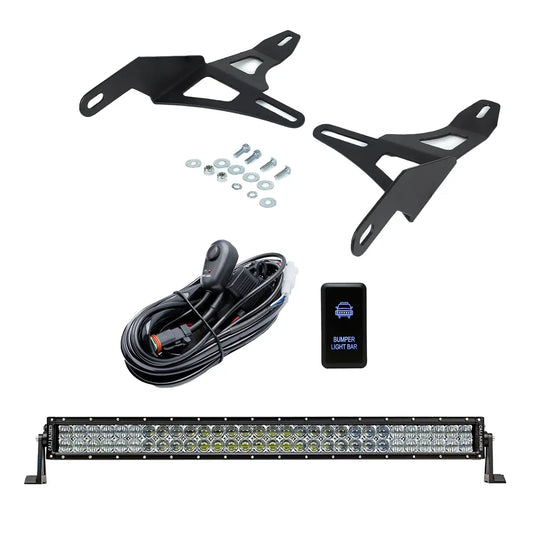 Cali Raised 16-23 Toyota Tacoma 32in Lower Bumper Hidden LED Light Bar Kit