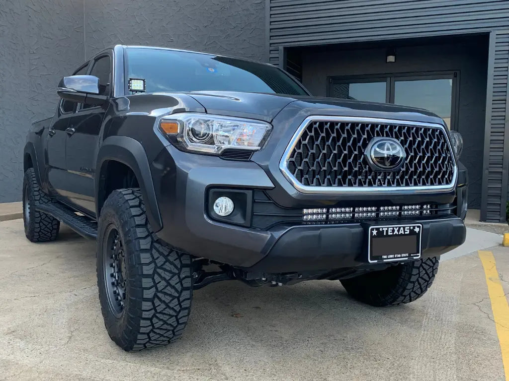 Cali Raised 16-23 Toyota Tacoma 32in Lower Bumper Hidden LED LIght Bar - 5D Optic Osram (Combo Beam)