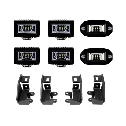 Cali Raised 16-23 Toyota Tacoma Premium Roof Rack 360 Lighting Kit