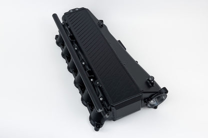 CSF BMW Gen 1 B58 Charge-Air-Cooler Manifold - Thermal Black w/ Candy Apple Red Fuel Rail