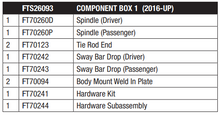 Load image into Gallery viewer, Fabtech 2014-24 Toyota 4Runner 6in Lift Kit Component Box 1 - FTS26093