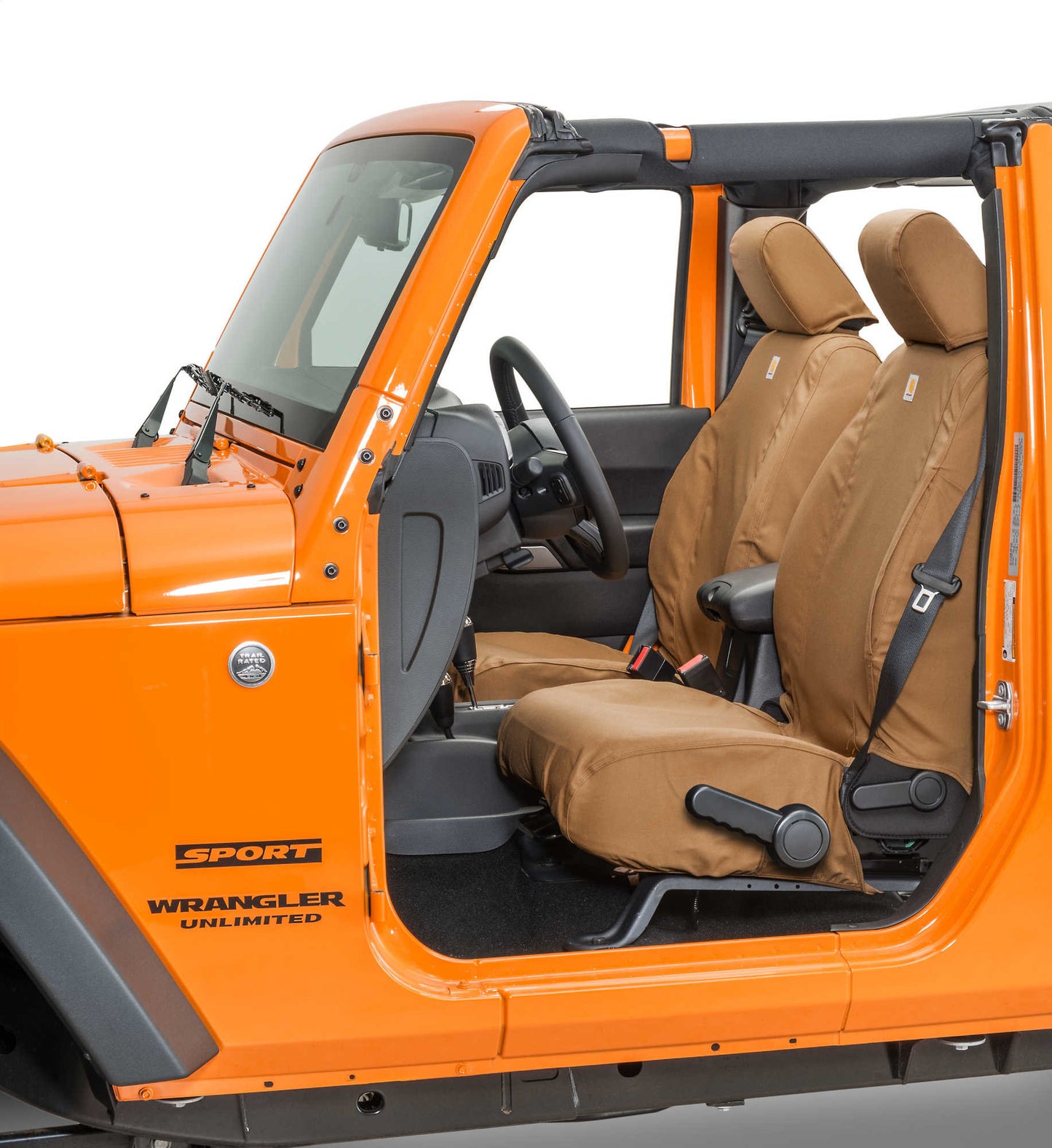 Covercraft 18-21 Jeep Cherokee Carhartt SeatSaver Custom Front Row Seat Covers - Gravel