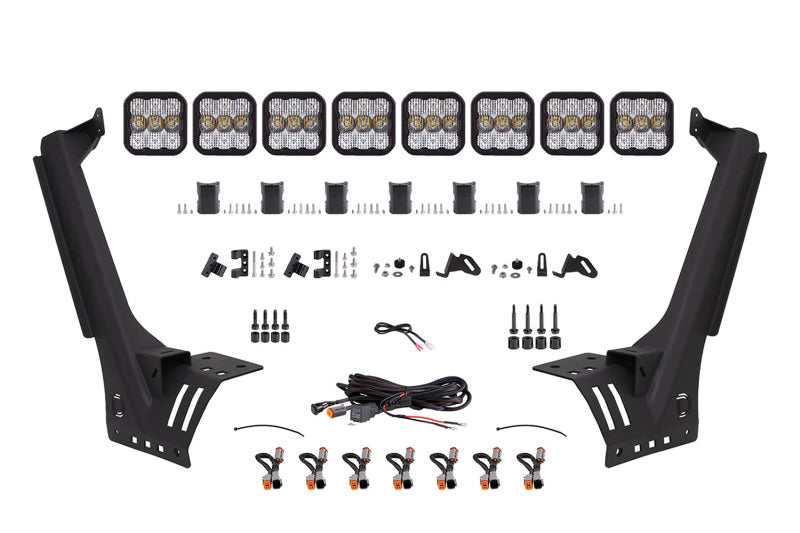 Diode Dynamics DD6821 SS5 Sport white combo CrossLink windshield lightbar kit for Jeep Wrangler JL and Gladiator JT