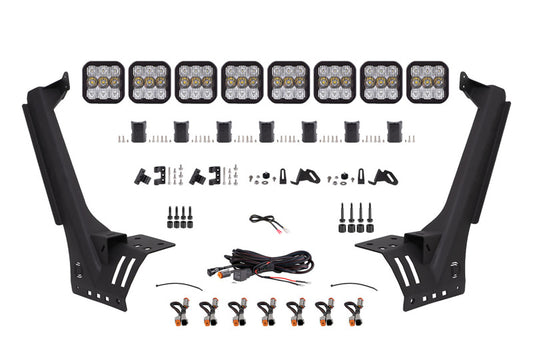 Diode Dynamics DD6821 SS5 Sport white combo CrossLink windshield lightbar kit for Jeep Wrangler JL and Gladiator JT