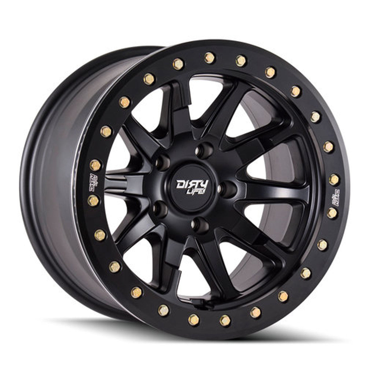 Dirty Life 9304 DT-2 17x9/5x127 BP/-38mm Offset/78.1mm Hub Matte Gunmetal Wheel - Beadlock