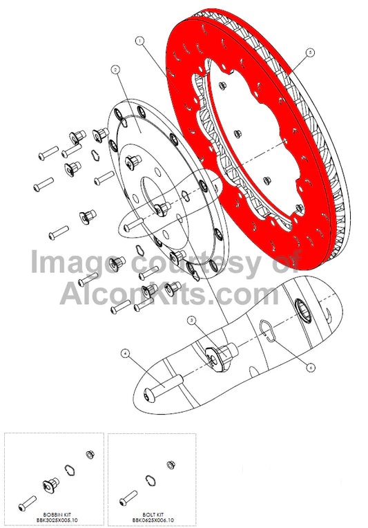 Alcon 365mm OD x 257mm ID x 32mm Thickness Slotted Rotor Ring - Left