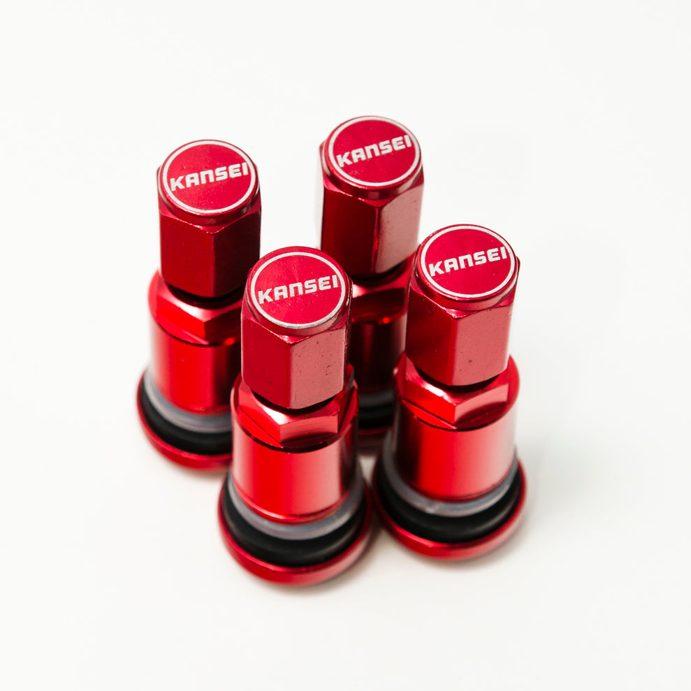 Kansei Premium Branded Red Valve Stems (Set of 4)