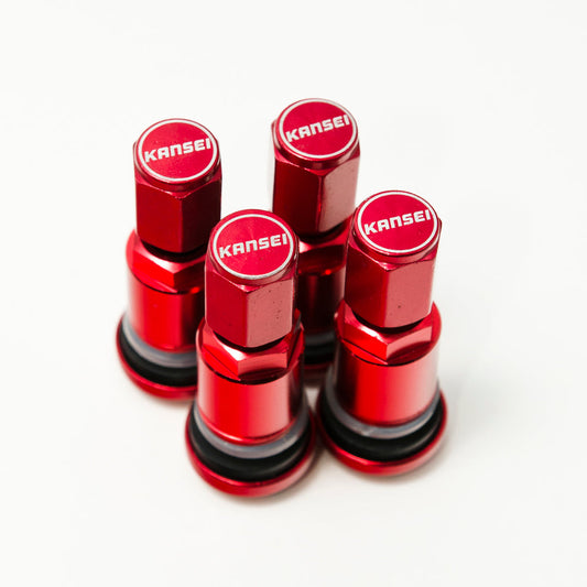 Kansei Premium Branded Red Valve Stems (Set of 4)