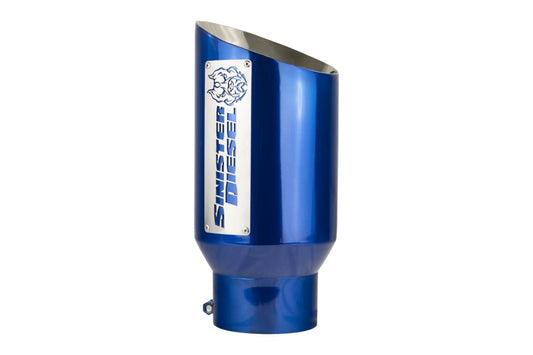 Sinister Diesel Dual Wall Exhaust Tip W/ Angle Cut (5in. to 6in.) - Blue