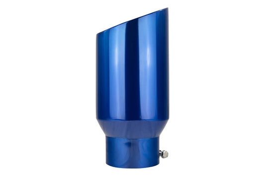 Sinister Diesel Dual Wall Exhaust Tip W/ Angle Cut (5in. to 8in.) - Blue