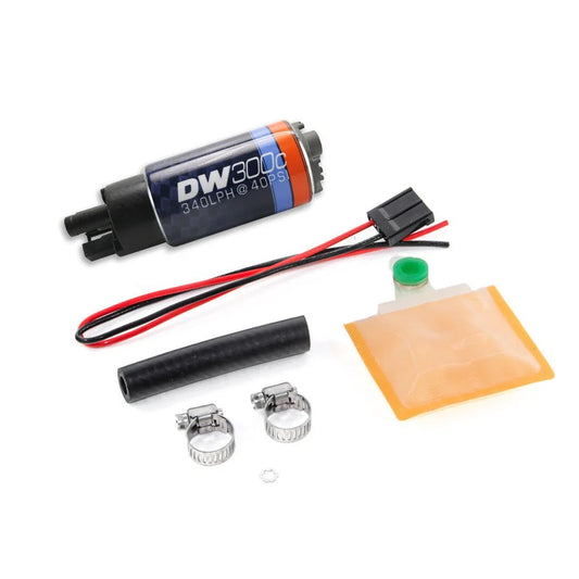DeatschWerks DW300C 340 LPH Compact In-Tank Electric Fuel Pump with Universal Install Kit - 9-307-1000